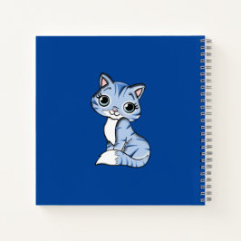 Personalisiertes Sommerkorb-Tagebuch in Blue & Cat Notizblock