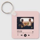Personalisiertes Song Rosa mit Bild Schlüsselanhänger (Vorderseite)