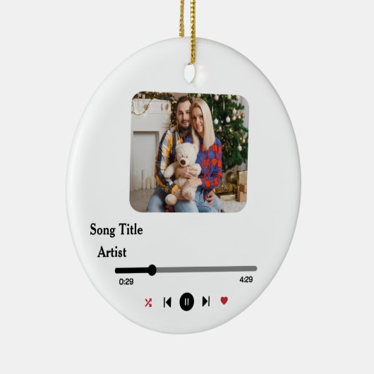 Personalisiertes Song Texte Foto für das Paar Keramik Ornament (Rechts)