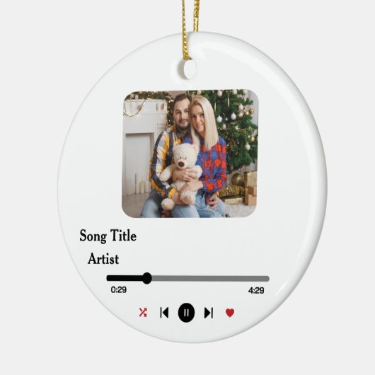 Personalisiertes Song Texte Foto für das Paar Keramik Ornament (Links)