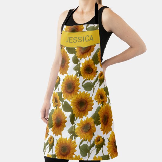 Personalisiertes Sonnenblumen-Blüten-Blumenmuster Schürze (InSitu)