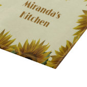 Personalisiertes Sonnenblumen-Border-Glas-Schneide Schneidebrett (Ecke)