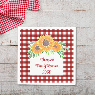 Personalisiertes Sonnenblumen-Familientreffen Serviette