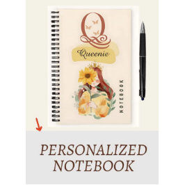 Personalisiertes Sonnenblumen-Girl-SpiralNotebook Notizblock
