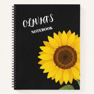 Personalisiertes Sonnenblumen-Spiralnotizbuch Notizblock