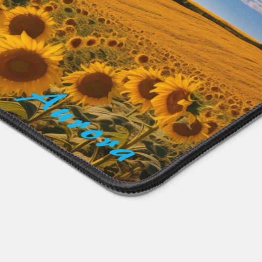 Personalisiertes Sonnenblumenfeld und eine Schreib Schreibtischunterlage (Ecke)