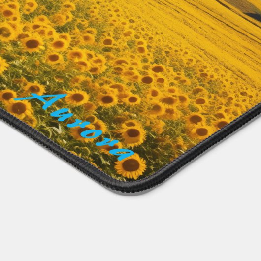 Personalisiertes Sonnenblumenfeld und eine Schreib Schreibtischunterlage (Ecke)