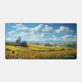 Personalisiertes Sonnenblumenfeld und eine Schreib Schreibtischunterlage (Vorderseite)