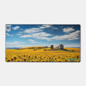 Personalisiertes Sonnenblumenfeld und eine Schreib Schreibtischunterlage (Vorderseite)