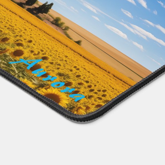 Personalisiertes Sonnenblumenfeld und eine Schreib Schreibtischunterlage (Ecke)