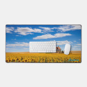 Personalisiertes Sonnenblumenfeld und eine Schreib Schreibtischunterlage (Tastatur & Maus)