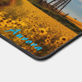 Personalisiertes Sonnenblumenfeld und eine Schreib Schreibtischunterlage (Ecke)