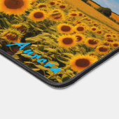 Personalisiertes Sonnenblumenfeld und eine Schreib Schreibtischunterlage (Ecke)