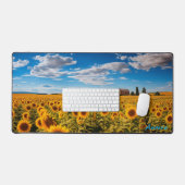 Personalisiertes Sonnenblumenfeld und eine Schreib Schreibtischunterlage (Tastatur & Maus)