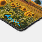 Personalisiertes Sonnenblumenfeld und eine Schreib Schreibtischunterlage (Ecke)