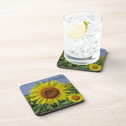 Personalisiertes Sonnenblumenfeld Untersetzer (Rechte Seite)