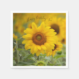 Personalisiertes Sonnenblumenpapier Party Napkins Serviette