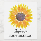 Personalisiertes Sonnenblumenweinetikett Weinetikett (Einzelnes Label)