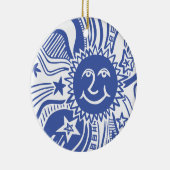 Personalisiertes Sonnenmuster Keramik Ornament (Rechts)
