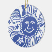Personalisiertes Sonnenmuster Keramik Ornament (Links)