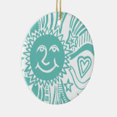 Personalisiertes Sonnenmuster Keramik Ornament (Rechts)