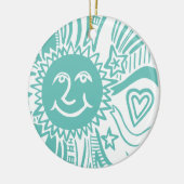 Personalisiertes Sonnenmuster Keramik Ornament (Links)