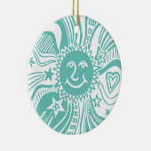 Personalisiertes Sonnenmuster Keramik Ornament (Rechts)