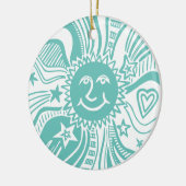Personalisiertes Sonnenmuster Keramik Ornament (Links)