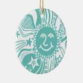 Personalisiertes Sonnenmuster Keramik Ornament (Rechts)
