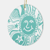 Personalisiertes Sonnenmuster Keramik Ornament (Links)