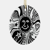 Personalisiertes Sonnenmuster Keramik Ornament (Rechts)