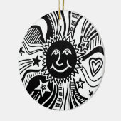 Personalisiertes Sonnenmuster Keramik Ornament (Links)