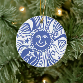 Personalisiertes Sonnenmuster Keramik Ornament
