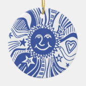 Personalisiertes Sonnenmuster Keramik Ornament (Vorne)