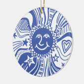 Personalisiertes Sonnenmuster Keramik Ornament (Links)