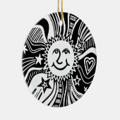 Personalisiertes Sonnenmuster Keramik Ornament (Rechts)