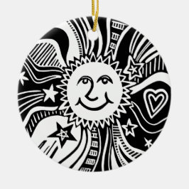 Personalisiertes Sonnenmuster Keramik Ornament