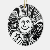 Personalisiertes Sonnenmuster Keramik Ornament (Links)