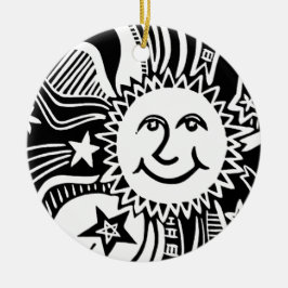 Personalisiertes Sonnenmuster Keramik Ornament