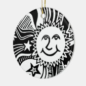 Personalisiertes Sonnenmuster Keramik Ornament (Links)