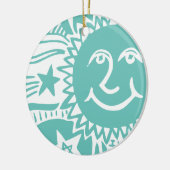 Personalisiertes Sonnenmuster Keramik Ornament (Links)