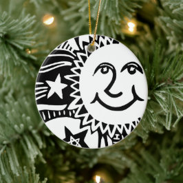 Personalisiertes Sonnenmuster Keramik Ornament