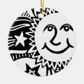 Personalisiertes Sonnenmuster Keramik Ornament (Vorne)