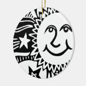 Personalisiertes Sonnenmuster Keramik Ornament (Links)