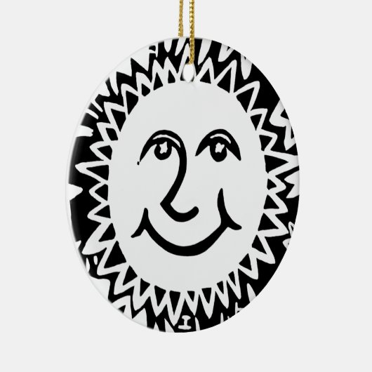 Personalisiertes Sonnenmuster Keramik Ornament (Rechts)