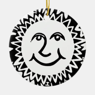 Personalisiertes Sonnenmuster Keramik Ornament