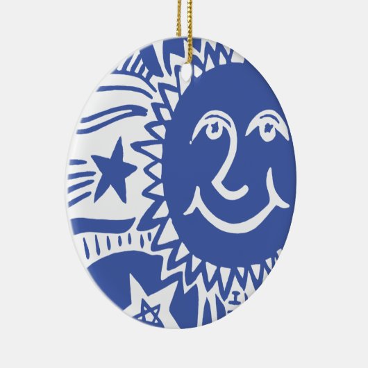 Personalisiertes Sonnenmuster Keramik Ornament (Rechts)