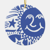 Personalisiertes Sonnenmuster Keramik Ornament (Vorne)