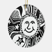 Personalisiertes Sonnenmuster Keramik Ornament (Links)