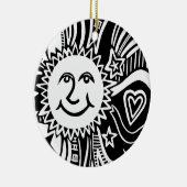 Personalisiertes Sonnenmuster Keramik Ornament (Rechts)